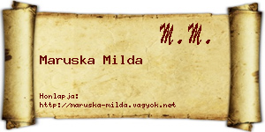 Maruska Milda névjegykártya